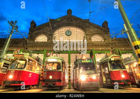 Wien, Straßenbahnabstellhalle Gürtel - Wien, Gürtel Straßenbahn-Depot Stockfoto