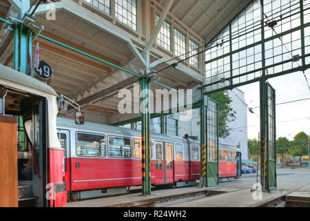 Wien, Straßenbahnremise Rudolfsheim - Wien, Straßenbahn-Depot Rudolfsheim Stockfoto