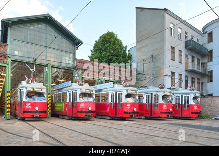 Wien, Straßenbahnremise Rudolfsheim - Wien, Straßenbahn-Depot Rudolfsheim Stockfoto