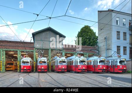 Wien, Straßenbahnremise Rudolfsheim - Wien, Straßenbahn-Depot Rudolfsheim Stockfoto