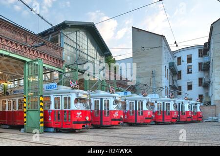 Wien, Straßenbahnremise Rudolfsheim - Wien, Straßenbahn-Depot Rudolfsheim Stockfoto