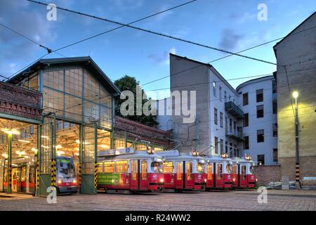 Wien, Straßenbahnremise Rudolfsheim - Wien, Straßenbahn-Depot Rudolfsheim Stockfoto