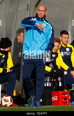 Braunschweig, Deutschland. 16 Nov, 2018. Fussball: Testspiel, Eintracht Braunschweig - 1.FC Magdeburg in der Eintracht Stadion. Braunschweigs Trainer Andre Schubert. Quelle: Joachim Sielski/dpa/Alamy leben Nachrichten Stockfoto