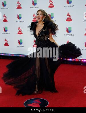 Thalia in der Ankunftshalle für 19 Latin Grammy Awards - Ankünfte 2, MGM Grand Garden Arena in Las Vegas, NV 15. November 2018. Foto: JA/Everett Collection Stockfoto