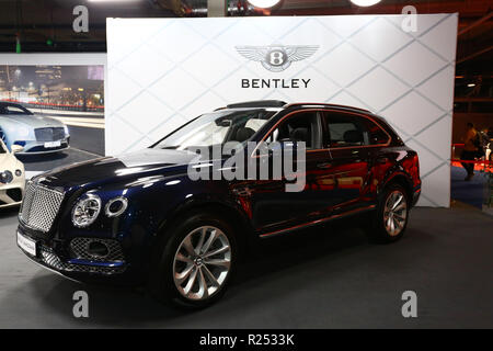 Corato, Polen, 16. November 2018: Bentley stellt den letzten Auto Modell an der Warschauer Motor Show. Credit: Jake Ratz/Alamy leben Nachrichten Stockfoto