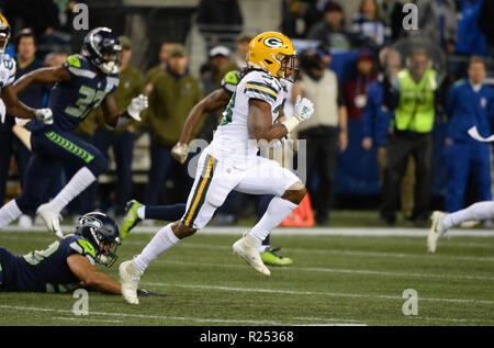 Seattle, Washington, USA. 15 Nov, 2018. in einem NFL Spiel zwischen den Seattle Seahawks und den Green Bay Packers. Das Spiel war im Century Link Feld in Seattle, WA gespielt. Credit: Jeff Halstead/ZUMA Draht/Alamy leben Nachrichten Stockfoto