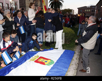 Madrid, Madrid, Spanien. 16 Nov, 2018. Spanisch Karateka Sandra Sanchez gesehen ihren ersten WM-Feiern in ihrer Heimatstadt in Talavera de la Reina. Credit: Manu Reino/SOPA Images/ZUMA Draht/Alamy leben Nachrichten Stockfoto