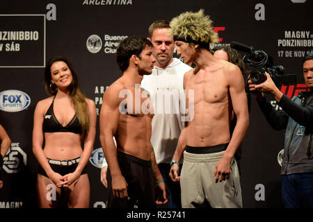 Buenos Aires, Argentinien. 16 Nov, 2018. Magny vs. Ponzinibbio statt bei Roca Arena Park. Buenos Aires, Ar. Credit: Reinaldo Reginato/FotoArena/Alamy leben Nachrichten Stockfoto