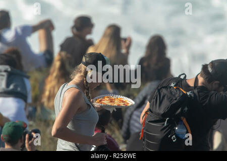 Nazaré Herausforderung WSL Surf Stockfoto