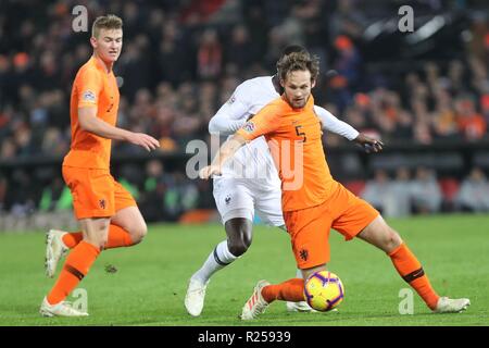 Rotterdam, die Niederlande. 16. November 2018. Daley Blind (Niederlande) während der UEFA Nationen Liga 2018, Liga A, Gruppe 1 Fußballspiel zwischen den Niederlanden und Frankreich am 16. November 2018 Feneyoord Stadion in Rotterdam, Niederlande - Foto Laurent Lairys/DPPI Credit: Laurent Lairys/Agence Locevaphotos/Alamy leben Nachrichten Stockfoto