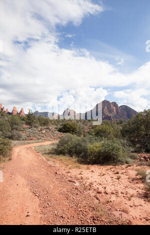 Blick entlang kleine Pferd wüste Wanderweg im Sedona Arizona Red Rock Buttes Stockfoto