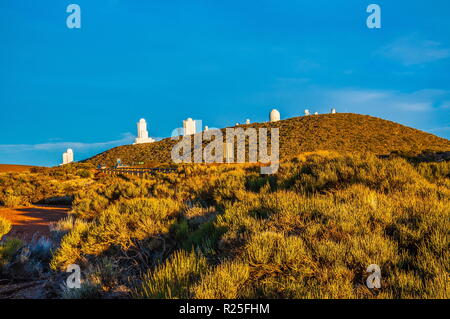 Weltraum-Observatorium auf dem Berg in Teneriffa, Kanarische Inseln. Stockfoto