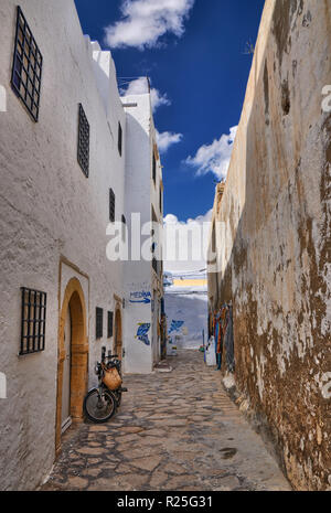 Der engen Gassen der alten Medina von Hammamet, Tunesien, Mittelmeer, Afrika, HDR Stockfoto