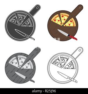 Kunst, Basilikum, Board, Cartoon, Käse, Kreis, Küche, Schneiden, Schneiden, Design, Essen, Icon, Illustration, isoliert, Italienisch, Ketchup, Küche, Messer, Logo, Mittagessen, Abendessen, Pilze, Oliven, Pepperoni, Pizza, Pizzeria, Restaurant, Salami, Wurst, Scheibe, Scheiben, Snack-, Symbol-, Tomaten-, Vektor-, Gemüse-, Web-, Holz-, Holz-, Vektor, Vektoren Stock Vektor
