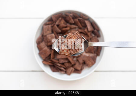 Coco Shreddies. Mit Schokoladegeschmack Frühstückszerealien Stockfoto