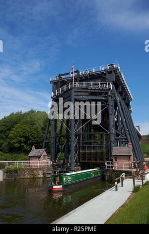 Ein 15-04 Eingabe der Anderton Boat Lift, Anderton, Northwich, Cheshire, UK. Stockfoto