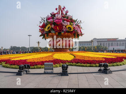 Großen floralen Display für Goldene Woche in Peking Stockfoto