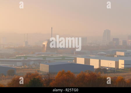 Eine industrielle Landschaft in Leeds. Stockfoto