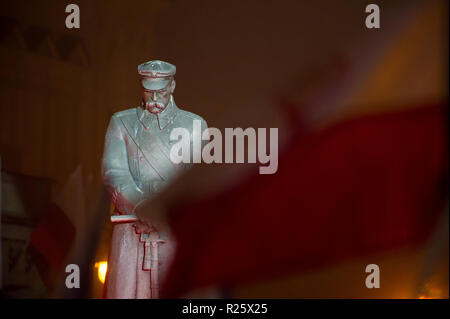 Statue von Marschall Jozef Pilsudski auf Joseph Pilsudski Platz in Warschau, Polen. 10. November 2018 © wojciech Strozyk/Alamy Stock Foto Stockfoto