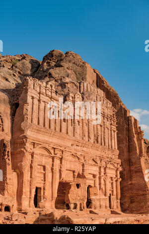 Königsgräber, nabatäische Stadt Petra, in der Nähe von Wadi Musa, Jordanien Stockfoto