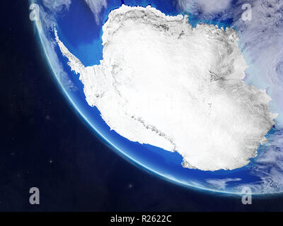 Antarktis auf dem Planeten Erde aus dem Weltraum. Sehr feine Details der Planeten und Wolken. 3D-Darstellung. Elemente dieses Bild von der NASA eingerichtet. Stockfoto