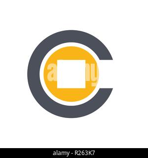 Anfangsbuchstabe C mit Münzen kombiniert. Auf weissem Hintergrund. In skalierbare EPS Vector Format verfügbar. Stock Vektor