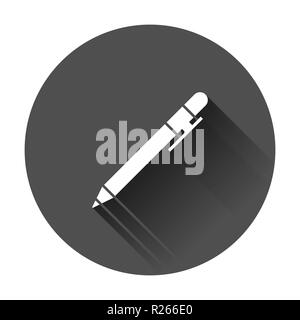 Stift -Symbol im flachen Stil. Textmarker Vector Illustration mit langen Schatten. Pen Geschäftskonzept. Stock Vektor