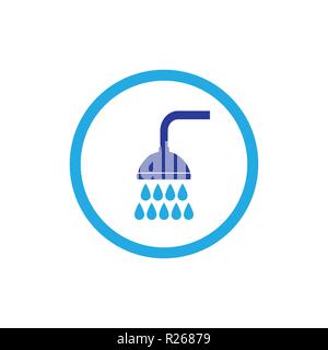 Badezimmer, Dusche, Duschen, Wc Wanne Symbol Vektor illustration Stock Vektor