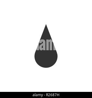 Water Drop Symbol. Vector Illustration, flache Bauform. Grau auf Weiß Stock Vektor