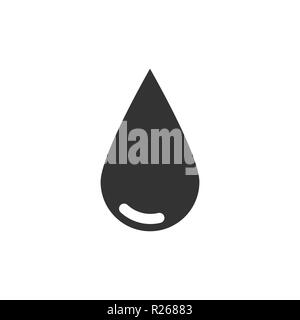 Water Drop Symbol. Vector Illustration, flache Bauform. Grau auf Weiß Stock Vektor