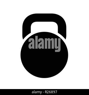 Schwarz Kettlebell Symbol auf weißem Hintergrund. Vector Illustration. Stock Vektor