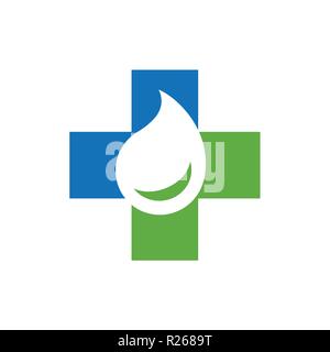 Medizinische Öl oder Wasser Logo Vorlage. Sauber und einfach Logo Vorlage, geeignet für medizinische Unternehmen. Features: EPS Vector File Format. Stock Vektor