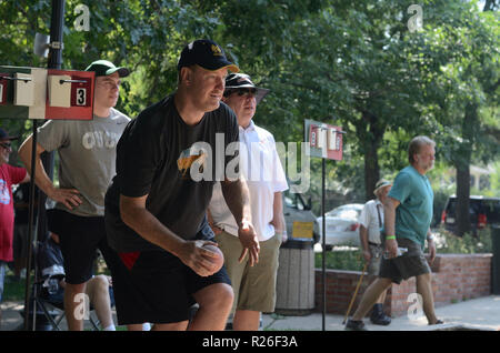 Louisville, Colorado, Bocce Ball Tournament am Labor Day Stockfoto