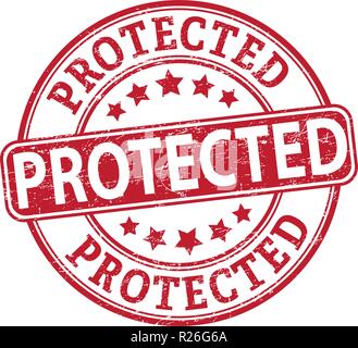 Red grungy Stempelabdruck auf weißem Hintergrund Stock Vektor