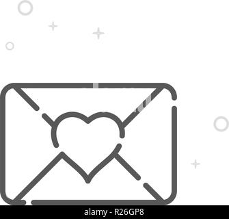 Liebesbrief Vektor Symbol Leitung. Einladung Hochzeit Symbol, Piktogramm, Sign. Licht abstrakten geometrischen Hintergrund. Editierbare Schlaganfall. Einstellung der Strichstärke. De Stock Vektor