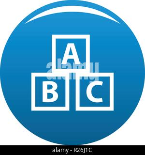 Bildung abc blocks Symbol Vektor blauer Kreis auf weißem Hintergrund Stock Vektor