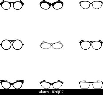 Brillen Symbole gesetzt. Einfacher Satz von 9 Gläser Vector Icons für Web auf weißem Hintergrund Stock Vektor