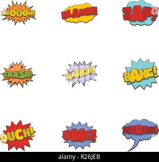 Kino banner Symbole gesetzt. Cartoon Set von 9 Kino banner Vector Icons für Web auf weißem Hintergrund Stock Vektor