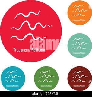 Treponema pallidum Symbole Kreis set Vektor auf weißem Hintergrund Stock Vektor