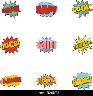 Aufkleber Symbole gesetzt. Cartoon Set von 9 Aufkleber Vector Icons für Web auf weißem Hintergrund Stock Vektor