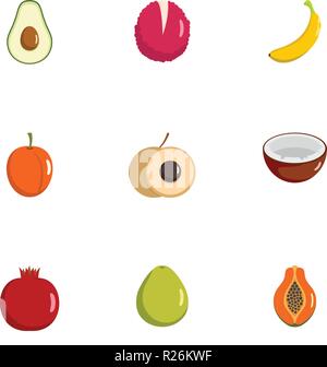 Symbole. flachbild Set von 9 Vector Icons produzieren für Web auf weißem Hintergrund Stock Vektor