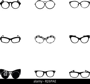 Schutzbrillen Symbole gesetzt. Einfacher Satz von 9 Schutzbrillen Vector Icons für Web auf weißem Hintergrund Stock Vektor