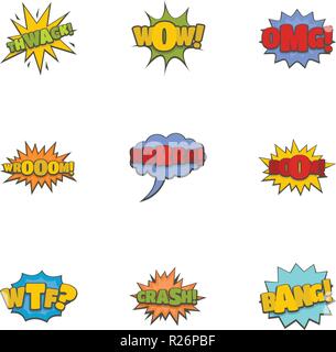 Uppen Symbole gesetzt. Cartoon Set von 9 uppen Vector Icons für Web auf weißem Hintergrund Stock Vektor