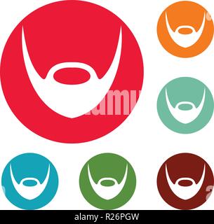 Oval Bart Symbole Kreis set Vektor auf weißem Hintergrund Stock Vektor