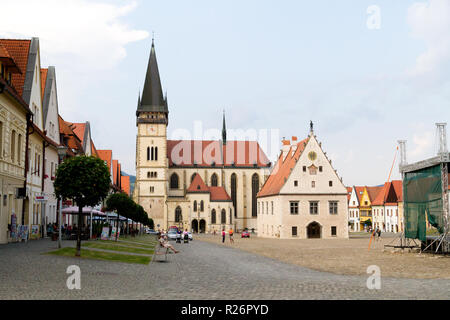 Bardejov, Slowakei. 2018/8/9. Die Basilika von St. Giles (Aegidius, Gilles) in Bardejov. Stockfoto