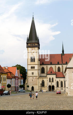 Bardejov, Slowakei. 2018/8/9. Die Basilika von St. Giles (Aegidius, Gilles) in Bardejov. Stockfoto