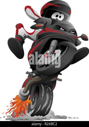 Sportbike Motorrad vektor Cartoon Illustration Stock Vektor