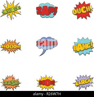 Thorn Symbole gesetzt. Cartoon Set von 9 Thorn Vector Icons für Web auf weißem Hintergrund Stock Vektor
