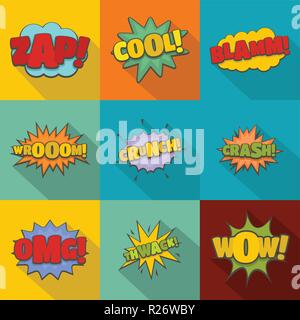 Auswirkungen Symbole gesetzt. flachbild Set von 9 Auswirkungen Vector Icons für Web auf weißem Hintergrund Stock Vektor
