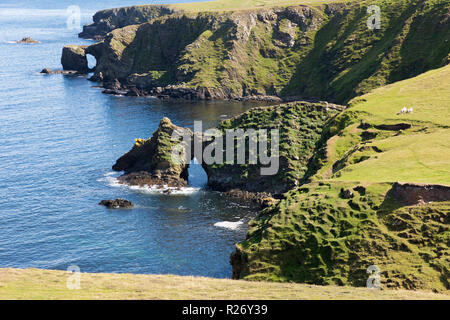 Landschaft auf Fair Isle, Shetland Inseln, Großbritannien Stockfoto
